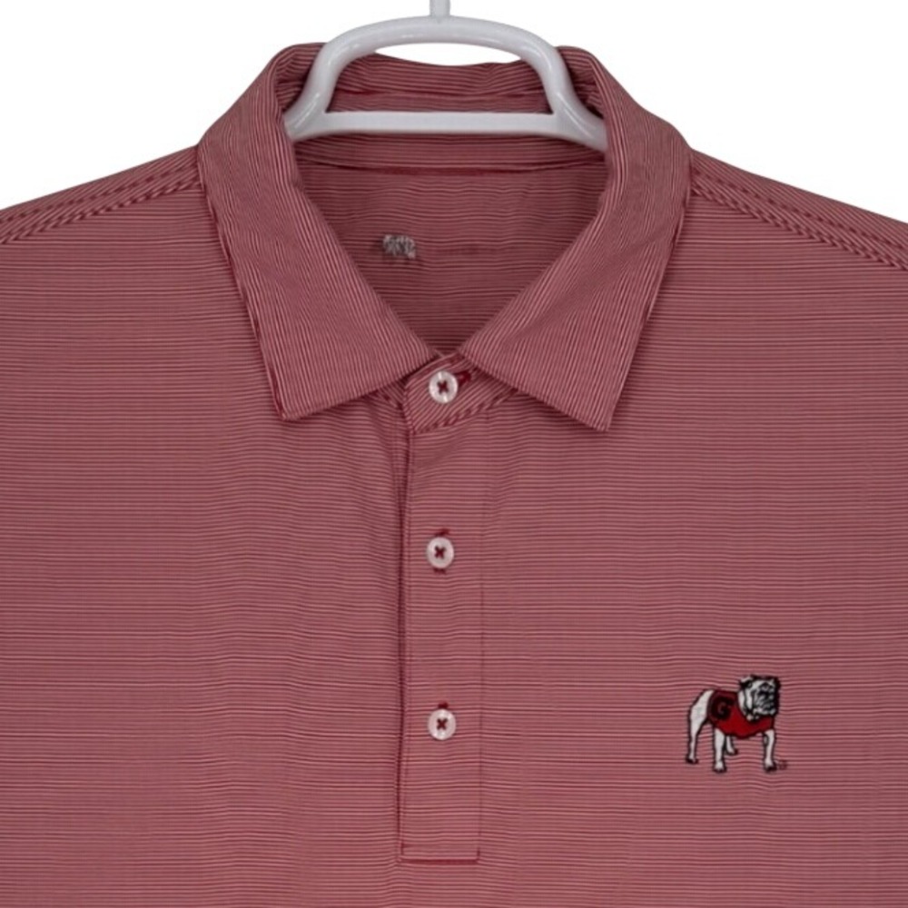 Onward reserve Mens Georgia Bulldogs Striped Performance Polo Shirt Red White L